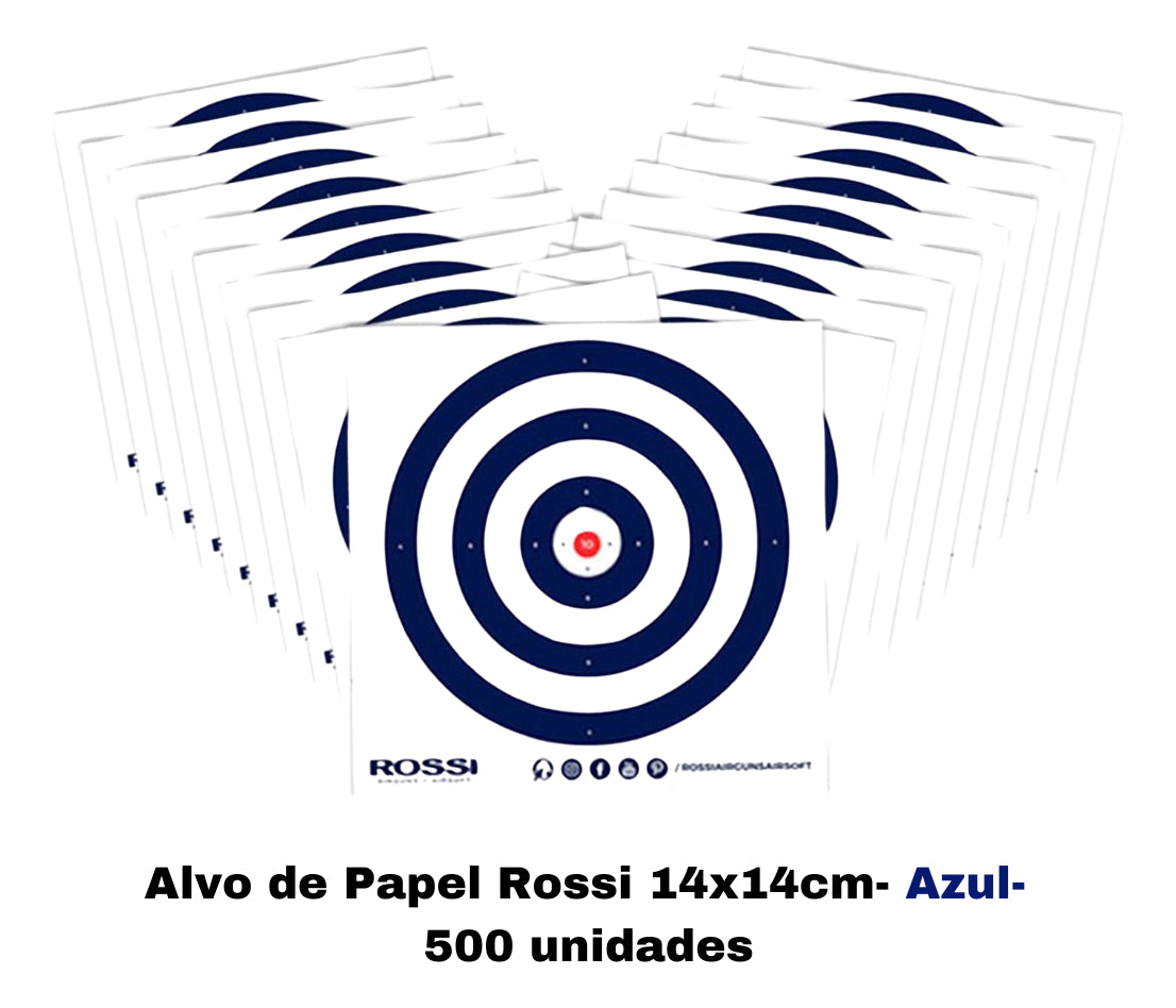500 Alvos Rossi Tiro Esportivo Carabina Airsoft 14x14cm