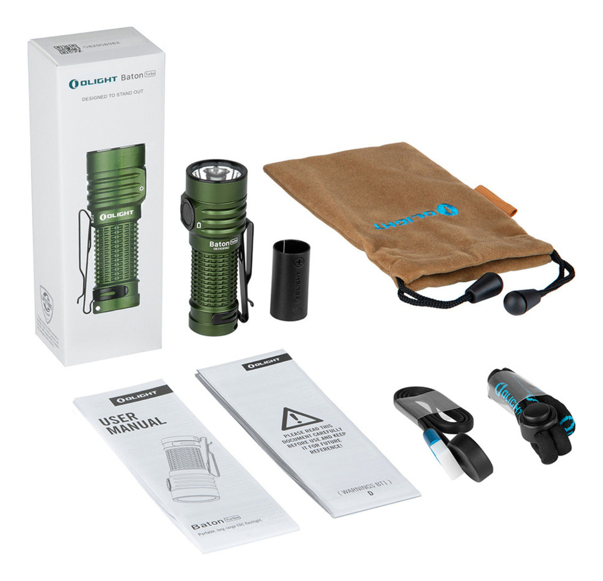 Lanterna Tática Olight Baton Turbo LED Verde 1000 lúmens Recarregável