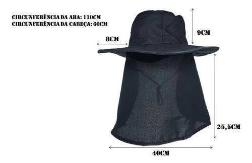 Chapéu Australiano Proteção Pescoço Camping Nuca Pescador