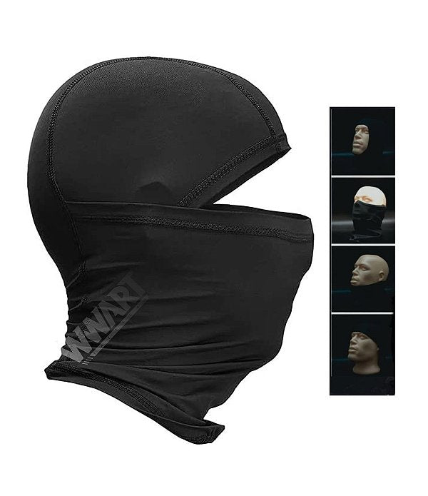 Balaclava Tática Articulada Preta Costura Plana
