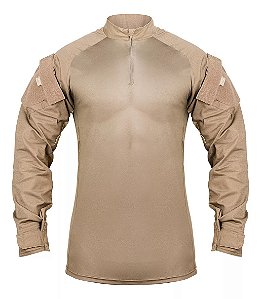 Combat Shirt Manga Longa Preta em RipStop + Dry Fit